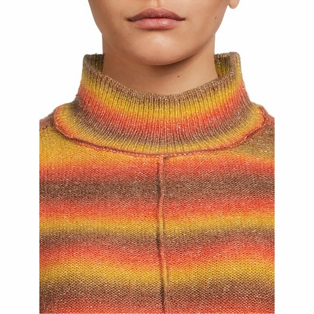 beachlunchlounge Sedona Spacedye Striped Mockneck Relaxed Pullover Knit Sweater